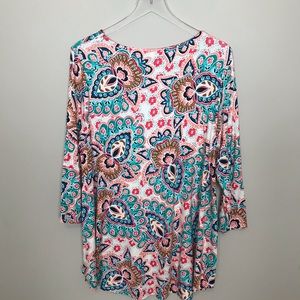 Chico's Tops - Bright Paisley 3/4 sleeve pullover Chico's Tops - Bright Paisley 3/4 sleeve pullover